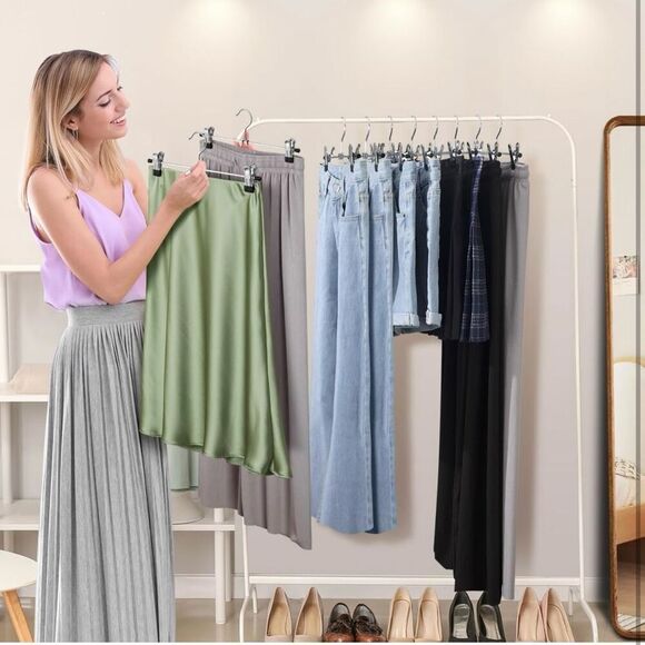 25 PACK Metal Pants Hangers - 12 inch -  Heavy Duty Non-Slip - Trousers, Skirts - Picture 5 of 6